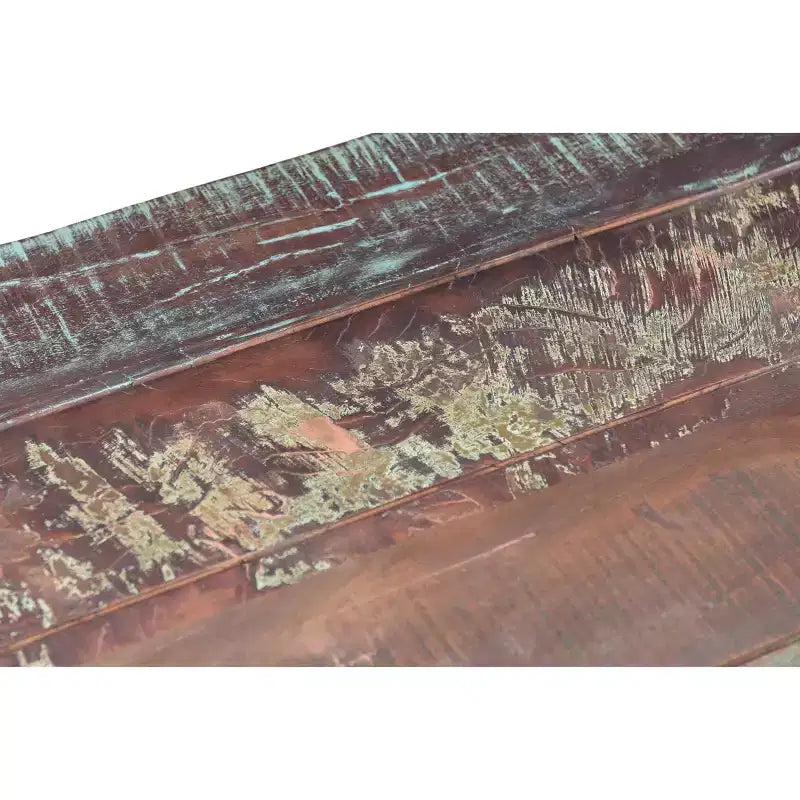 Table basse Asam en bois recyclé massif, plateau marron – Timbergirl : cadre en fer soudé à la main, aucun assemblage requis