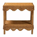 bali & pari Oteria Table d'appoint festonnée en rotin Miel clair