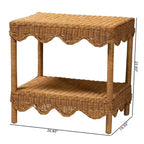 bali & pari Oteria Table d'appoint festonnée en rotin Miel clair