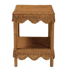 bali & pari Oteria Table d'appoint festonnée en rotin Miel clair