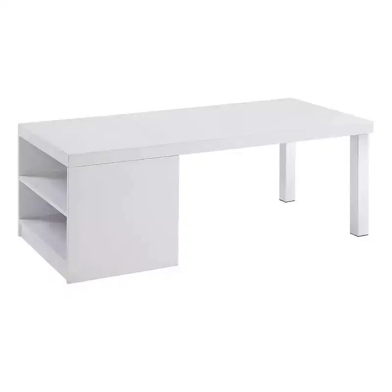 Table basse Harta Acme Furniture Blanc haute brillance/Chrome