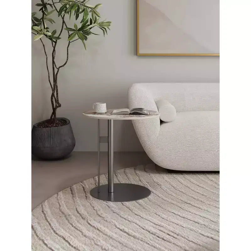 Table d'appoint Alondra Manhattan Comfort en pierre frittée noire