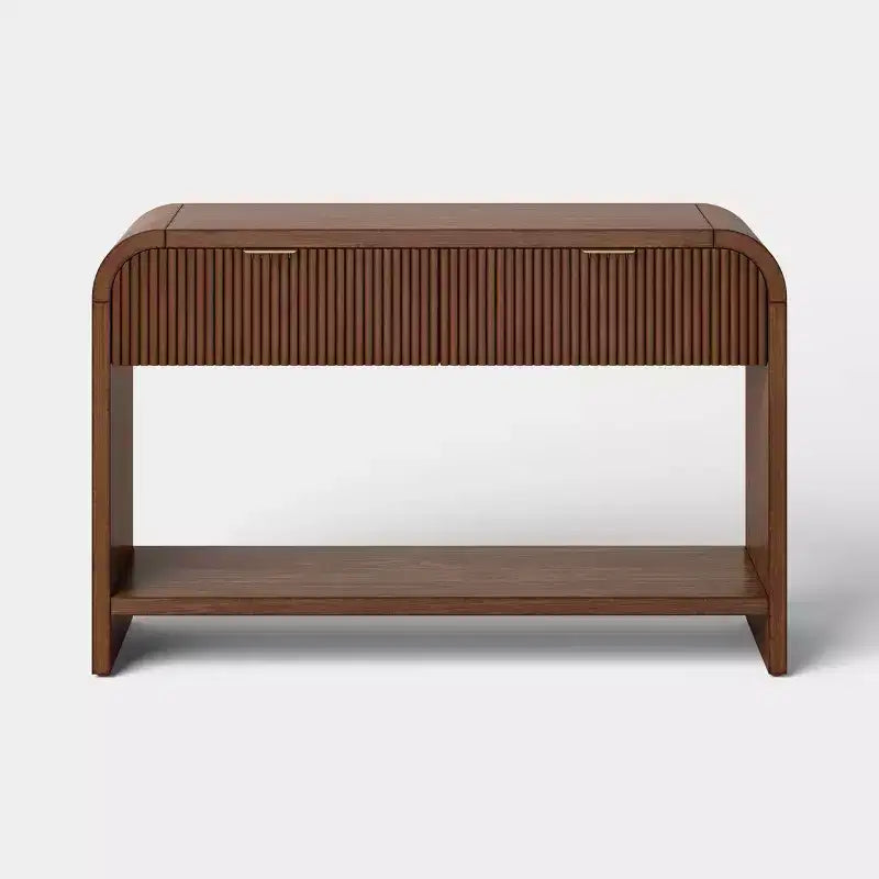 Console Lupine Reeded avec deux tiroirs marron foncé - Threshold™