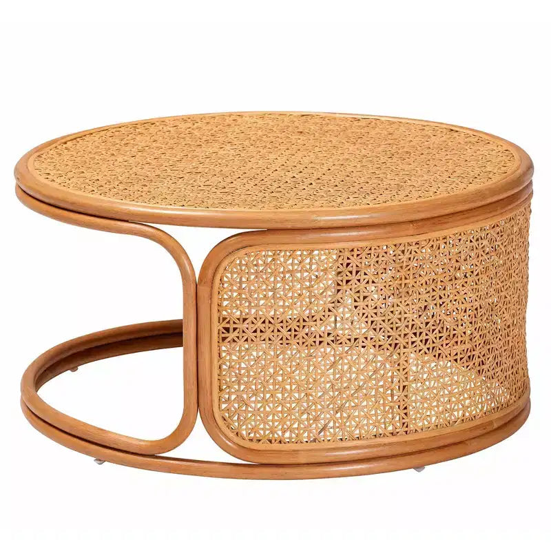 Table basse en rotin bali & pari Eldon, miel