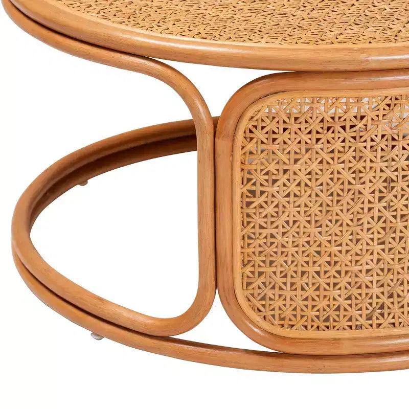 Table basse en rotin bali & pari Eldon, miel