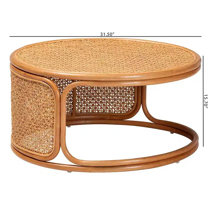Table basse en rotin bali & pari Eldon, miel