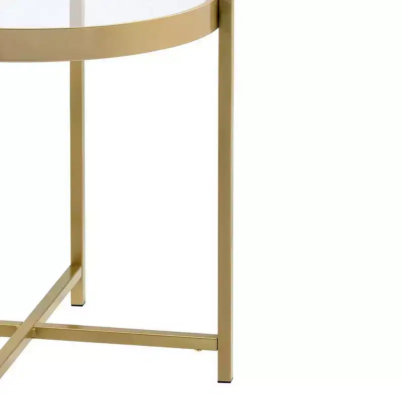 Table d'appoint Acme Furniture Charrot avec plateau en verre transparent et finition dorée