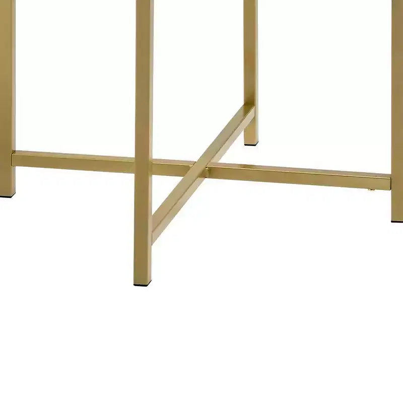 Table d'appoint Acme Furniture Charrot avec plateau en verre transparent et finition dorée