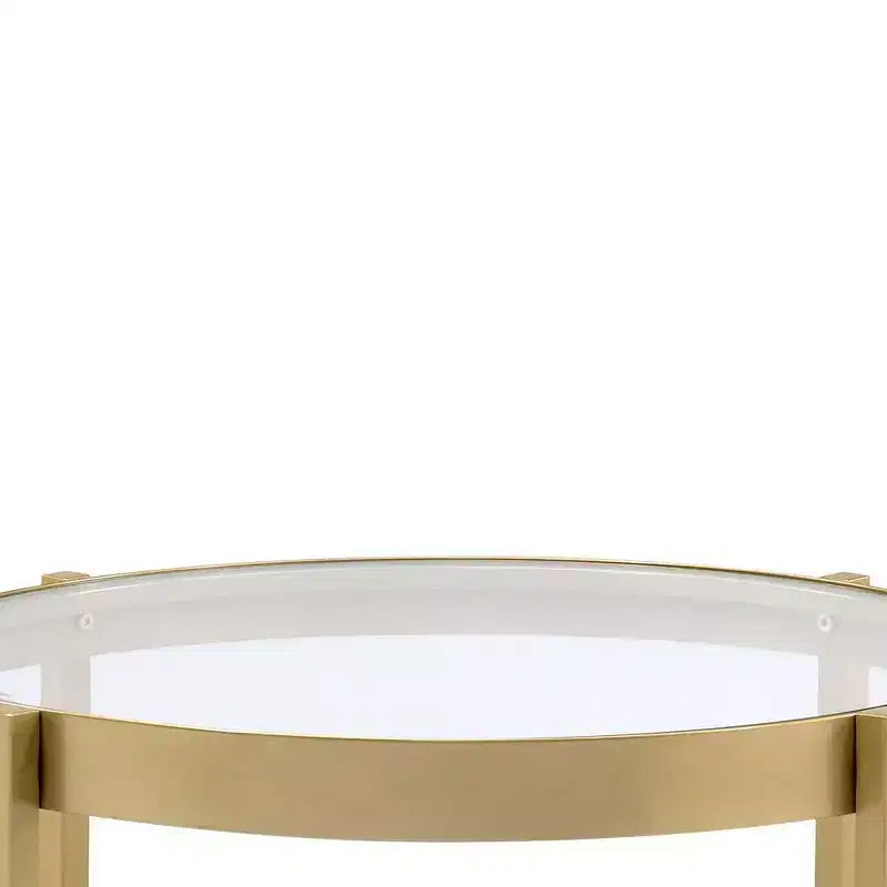 Table d'appoint Acme Furniture Charrot avec plateau en verre transparent et finition dorée