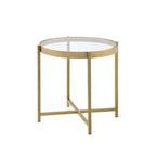 Table d'appoint Acme Furniture Charrot avec plateau en verre transparent et finition dorée