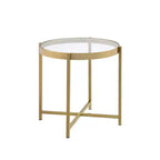 Table d'appoint Acme Furniture Charrot avec plateau en verre transparent et finition dorée