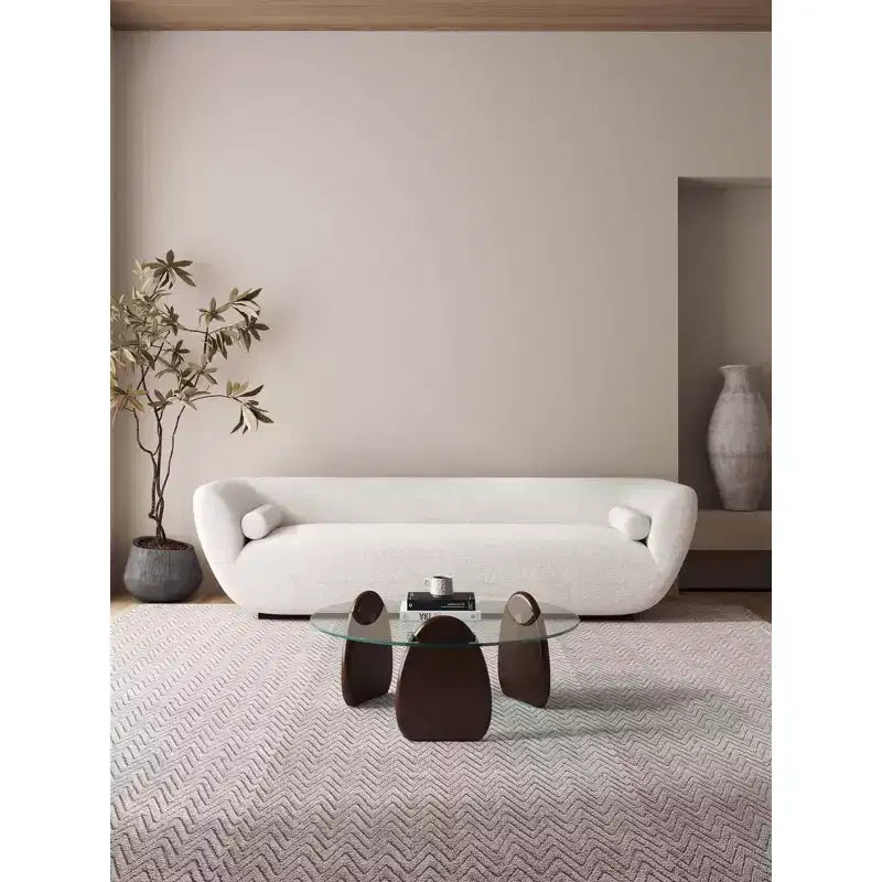 Table basse Manhattan Comfort Artesia à plateau en verre trempé, Noyer foncé