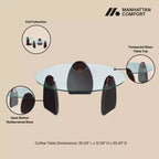 Table basse Manhattan Comfort Artesia à plateau en verre trempé, Noyer foncé