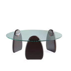 Table basse Manhattan Comfort Artesia à plateau en verre trempé, Noyer foncé