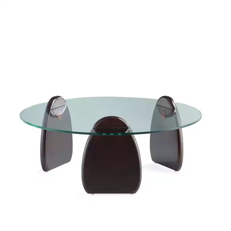 Table basse Manhattan Comfort Artesia à plateau en verre trempé, Noyer foncé