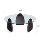Table basse Manhattan Comfort Artesia à plateau en verre trempé, Noyer foncé