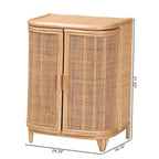 bali & pari Yanka Armoire de rangement en rotin naturel: Fabriqué à la main, 2 étagères, Design bohème