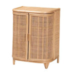 bali & pari Yanka Armoire de rangement en rotin naturel: Fabriqué à la main, 2 étagères, Design bohème