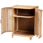 bali & pari Yanka Armoire de rangement en rotin naturel: Fabriqué à la main, 2 étagères, Design bohème