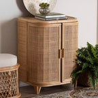 bali & pari Yanka Armoire de rangement en rotin naturel: Fabriqué à la main, 2 étagères, Design bohème