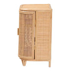 bali & pari Yanka Armoire de rangement en rotin naturel: Fabriqué à la main, 2 étagères, Design bohème