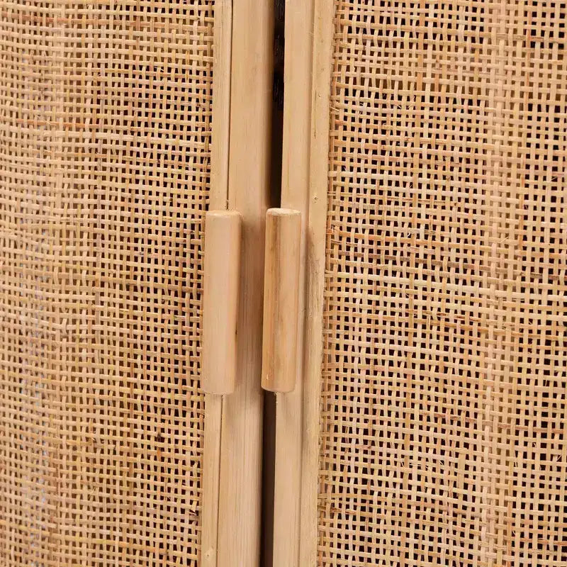 bali & pari Yanka Armoire de rangement en rotin naturel: Fabriqué à la main, 2 étagères, Design bohème