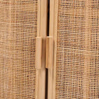 bali & pari Yanka Armoire de rangement en rotin naturel: Fabriqué à la main, 2 étagères, Design bohème