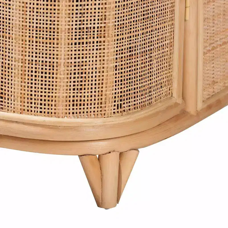 bali & pari Yanka Armoire de rangement en rotin naturel: Fabriqué à la main, 2 étagères, Design bohème