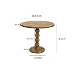 Table d'appoint Urban Port 21" - Dessus rond - Poteau empilé en forme de boule - Bois de manguier brun naturel