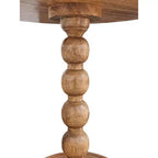 Table d'appoint Urban Port 21" - Dessus rond - Poteau empilé en forme de boule - Bois de manguier brun naturel