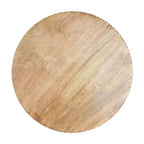 Table d'appoint Urban Port 21" - Dessus rond - Poteau empilé en forme de boule - Bois de manguier brun naturel