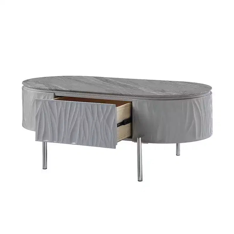 Table basse Yukino Acme Furniture, finition gris/chrome