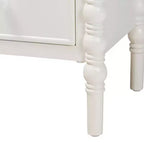 Table d'appoint Baxton Studio Malinda en bois avec 2 tiroirs et pieds tournés Blanc