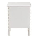Table d'appoint Baxton Studio Malinda en bois avec 2 tiroirs et pieds tournés Blanc