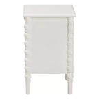 Table d'appoint Baxton Studio Malinda en bois avec 2 tiroirs et pieds tournés Blanc