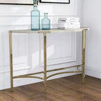 Table basse semi-circulaire moderne Grand Canal Champagne - miBasics