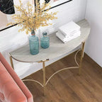 Table basse semi-circulaire moderne Grand Canal Champagne - miBasics