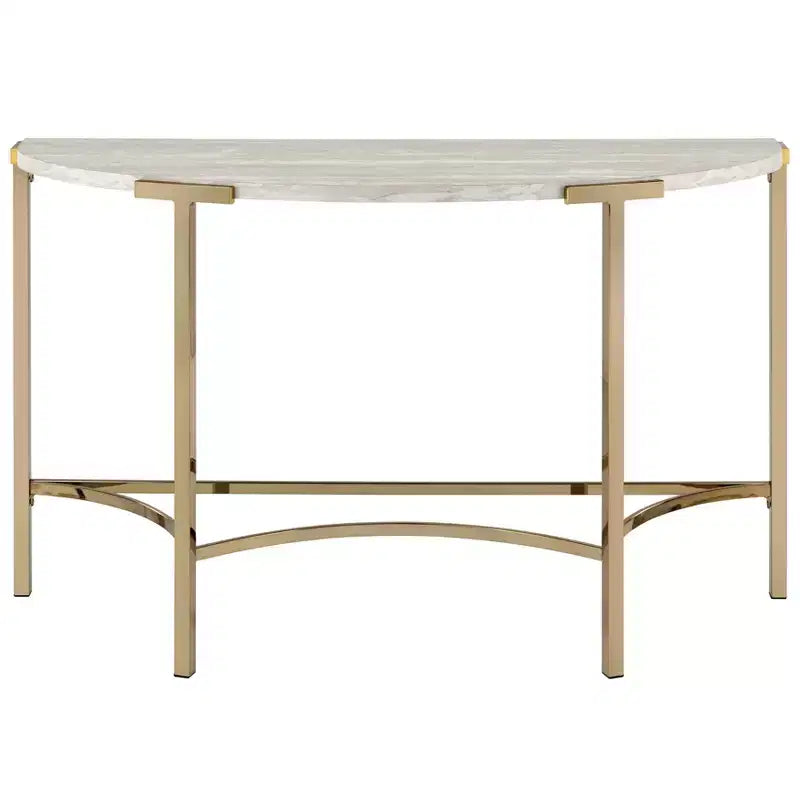Table basse semi-circulaire moderne Grand Canal Champagne - miBasics