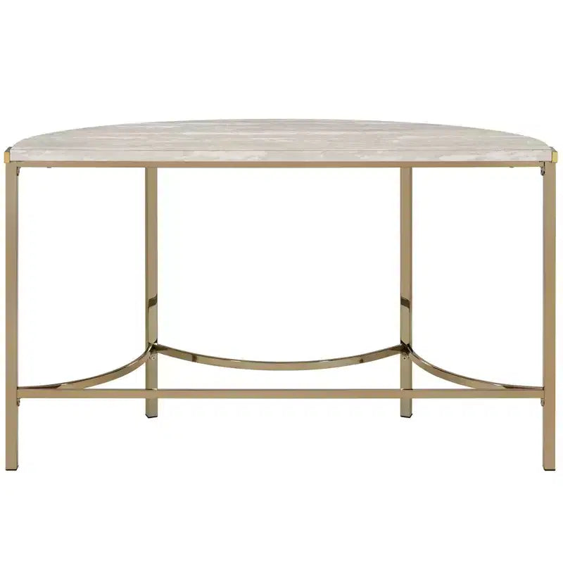 Table basse semi-circulaire moderne Grand Canal Champagne - miBasics