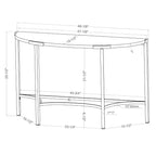 Table basse semi-circulaire moderne Grand Canal Champagne - miBasics
