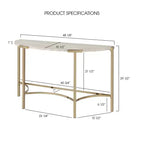 Table basse semi-circulaire moderne Grand Canal Champagne - miBasics