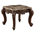 Acme Furniture Mehadi Accent Table Natural Marble Top/Walnut