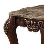 Table d'appoint Acme Furniture Mehadi dessus en marbre naturel/noyer