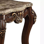 Table d'appoint Acme Furniture Mehadi dessus en marbre naturel/noyer