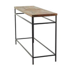 Console rustique en métal marron - Olivia & May : plateau en bois, aucun assemblage requis, meuble d'entrée