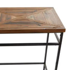 Console rustique en métal marron - Olivia & May : plateau en bois, aucun assemblage requis, meuble d'entrée