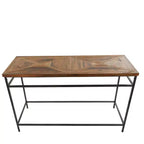 Console rustique en métal marron - Olivia & May : plateau en bois, aucun assemblage requis, meuble d'entrée