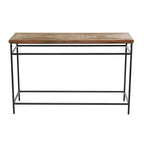 Console rustique en métal marron - Olivia & May : plateau en bois, aucun assemblage requis, meuble d'entrée