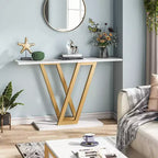 LITTLE TREE Table console moderne 43" en métal blanc