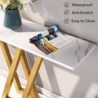 LITTLE TREE Table console moderne 43" en métal blanc